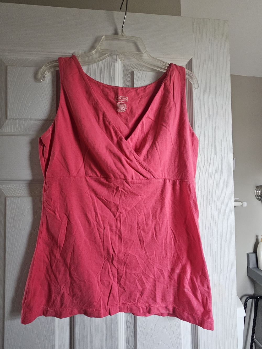 Merona Coral Pink V-Neck Sleeveless Wrap Tank